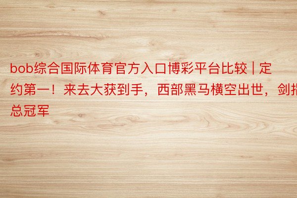 bob综合国际体育官方入口博彩平台比较 | 定约第一！来去大获到手，西部黑马横空出世，剑指总冠军