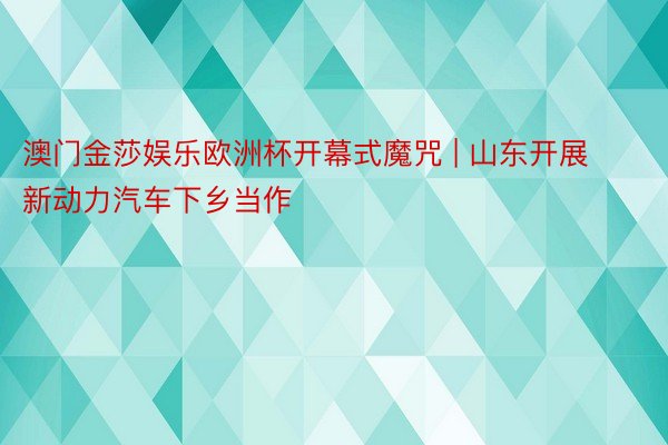 澳门金莎娱乐欧洲杯开幕式魔咒 | 山东开展新动力汽车下乡当作
