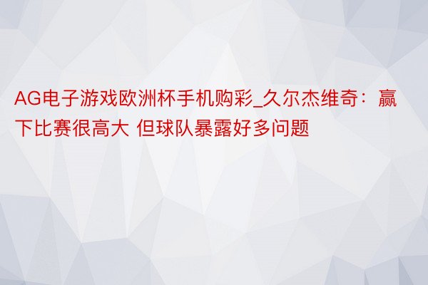 AG电子游戏欧洲杯手机购彩_久尔杰维奇：赢下比赛很高大 但球队暴露好多问题